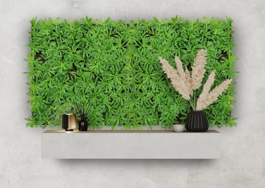 Jangal Grønne Vægpaneler|Akustikpaneler & Tilbehør|Modular Wall plantepanel 52 x 52 cm - Podocarpus Tea Tree