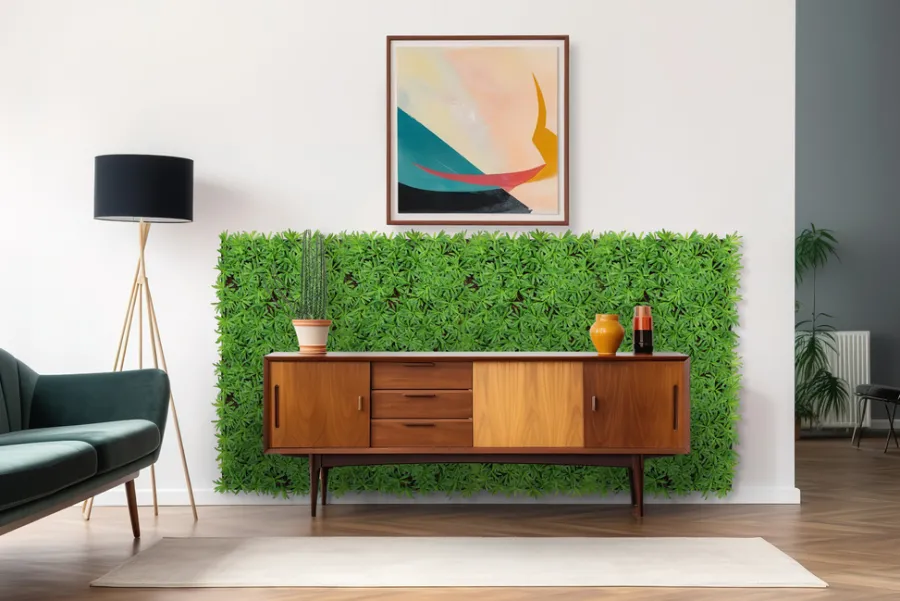 Jangal Grønne Vægpaneler|Akustikpaneler & Tilbehør|Modular Wall plantepanel 52 x 52 cm - Podocarpus Tea Tree