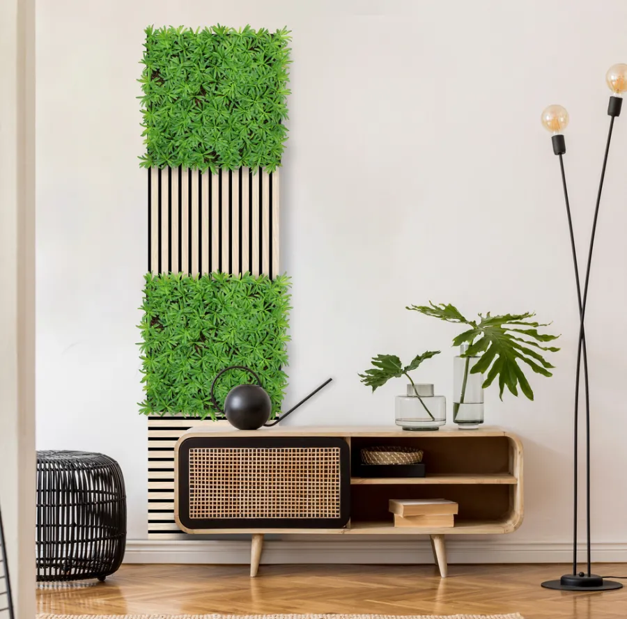 Jangal Grønne Vægpaneler|Akustikpaneler & Tilbehør|Modular Wall plantepanel 52 x 52 cm - Podocarpus Tea Tree
