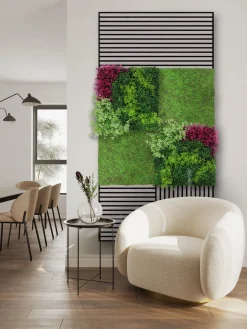 Jangal Grønne Vægpaneler|Akustikpaneler & Tilbehør|Modular Wall plantepanel 52 x 52 cm - Pink Mix