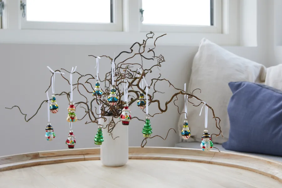 Stemning® Juledekoration|Julekugler m/figurer glas H5 cm 12 stk.