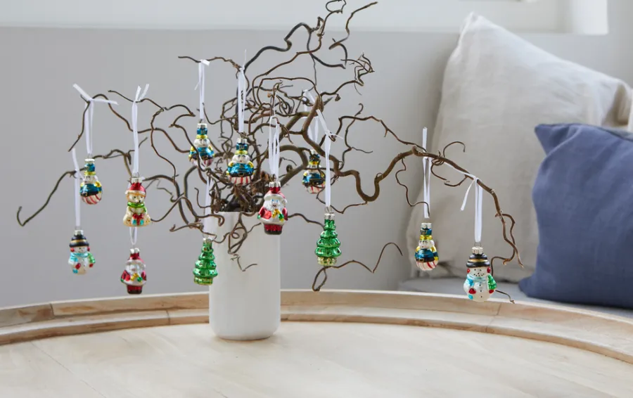 Stemning® Juledekoration|Julekugler m/figurer glas H5 cm 12 stk.