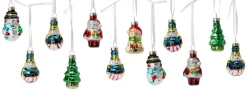 Stemning® Juledekoration|Julekugler m/figurer glas H5 cm 12 stk.