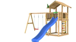 Jungle Gym Jungle Gym Legetårne|Chalet 2.1 legetårn med rutsjebane & gyngestativ Natur