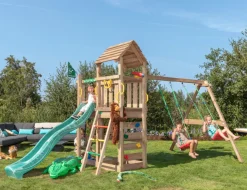 Jungle Gym Jungle Gym Legetårne|Safari legetårn m/grøn rutsjebane & gynger grøn Natur