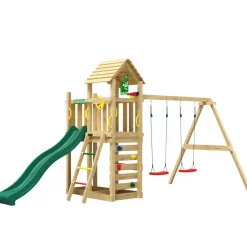 Jungle Gym Jungle Gym Legetårne|Safari legetårn m/grøn rutsjebane & gynger grøn Natur