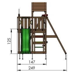 Jungle Gym Jungle Gym Legetårne|Safari legetårn m/grå rutsjebane & gynger grå Natur
