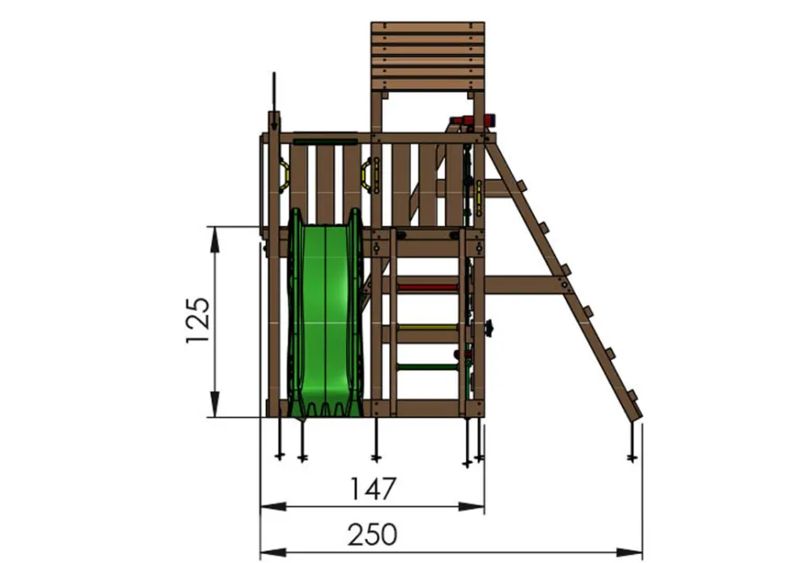 Jungle Gym Jungle Gym Legetårne|Safari legetårn m/gynger & klatremodul grå Natur