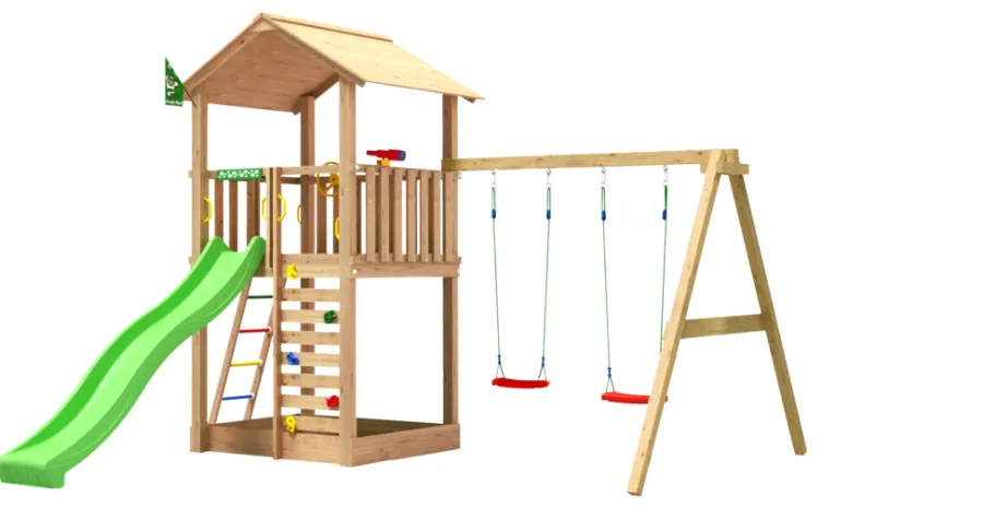Jungle Gym Jungle Gym Legetårne|Sierra 2.1 legetårn med rutsjebane & gyngestativ Natur