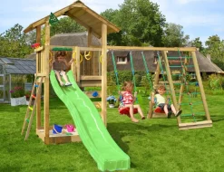 Jungle Gym Jungle Gym Legetårne|Sierra 2.1 legetårn m/rutsjebane, gyngestativ & klatremodul Natur