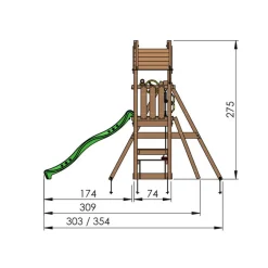 Jungle Gym Jungle Gym Legetårne|Totem legetårn med rutsjebane & gyngestativ Natur
