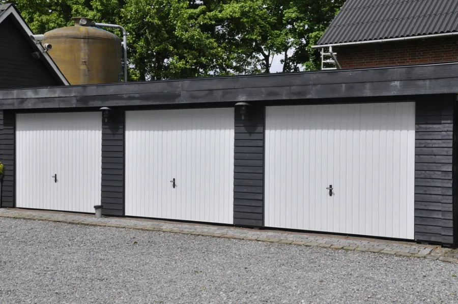 Garageporte & Tilbehør|Jyde stålvippeport 248 x 209 cm hvid