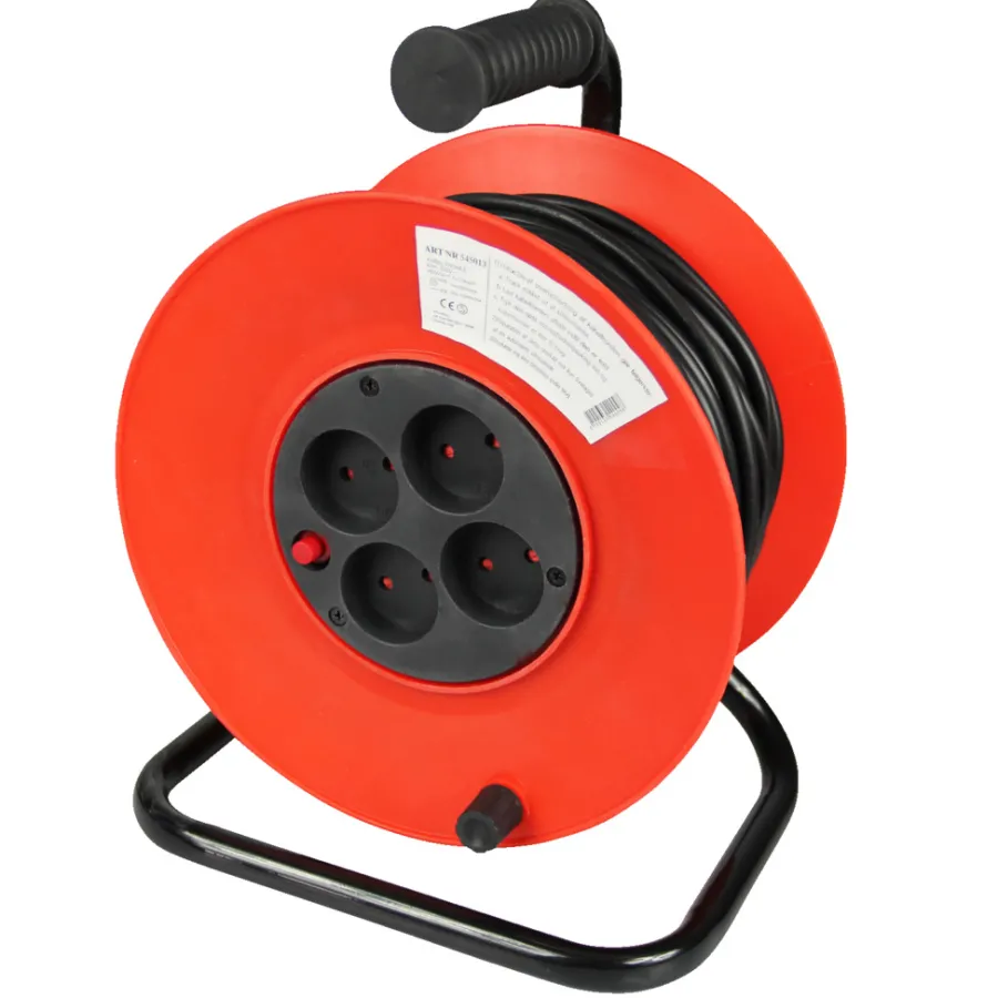 Kabler & Ledninger|Kabeltromle m/4 udtag 40 meter
