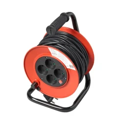 Kabler & Ledninger|Kabeltromle m/4 udtag 25 meter