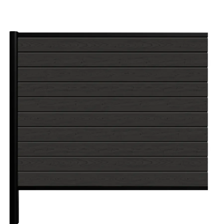 Kirkedal by TreeTops Komposithegn|Kirkedal Alu Light hegn tilkøbssæt sort 128 x 150 cm