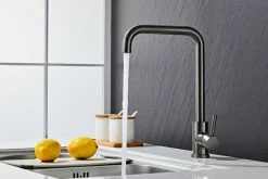 Køkkenarmatur|Køkkenarmatur m/kantet tud gunmetal