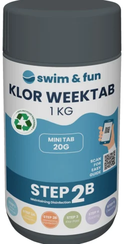 Swim & Fun Poolkemi & Testudstyr|Klor WeekTab langsomklor 1 kg -