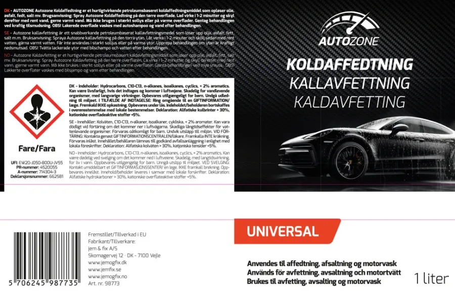 AutoZone® Rengøring & Pudsemidler|Koldaffedtning 1 liter -