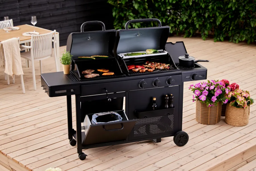 Grillexpert® Kulgrill & Briketter|Gasgrill|Kombigrill til gas og kul - Sort