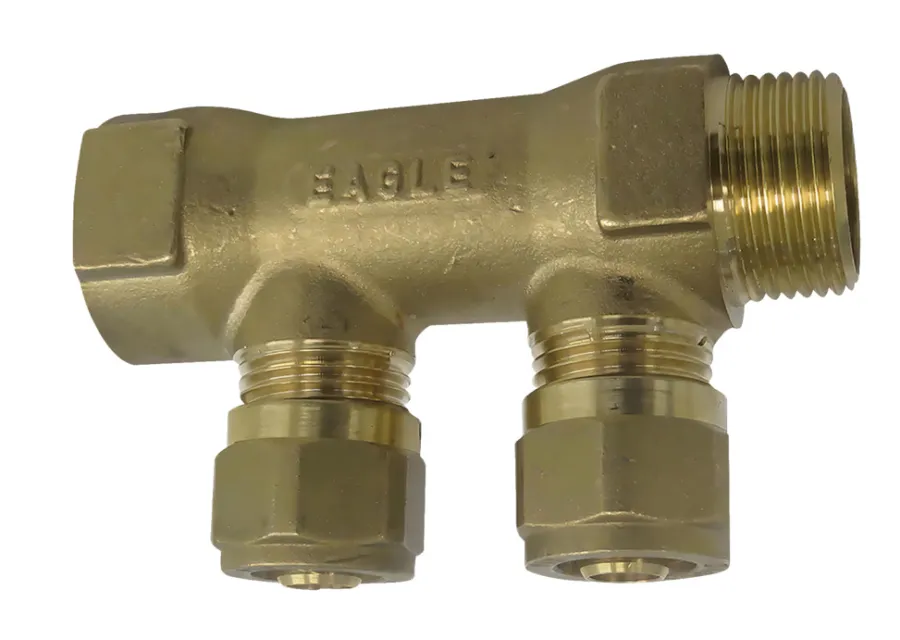 Fittings Til Rør|Komplet fordelerrør 2 tilslutninger 3/4" x 15 mm