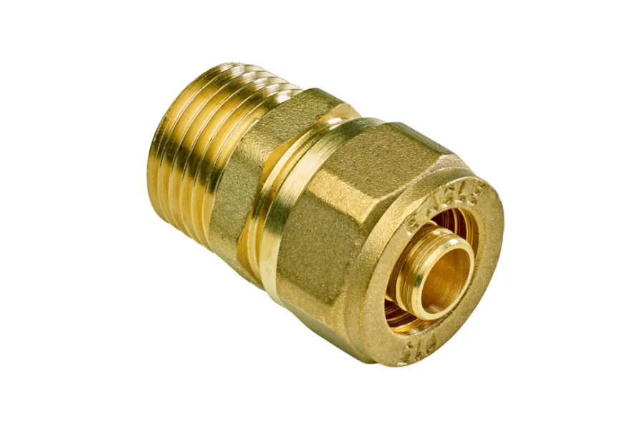Fittings Til Rør|Kompressionsnippel 1/2" x 15 mm Messing