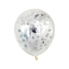 Pynt & Festudstyr|Konfettiballon 30 cm 5 stk. sølv