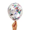 Pynt & Festudstyr|Konfettiballon multifarvet 30 cm 5 stk.