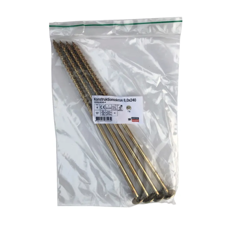 Simpson Strong-Tie Skruer|Konstruktionsskrue 8,0 x 240 mm - 4 stk.