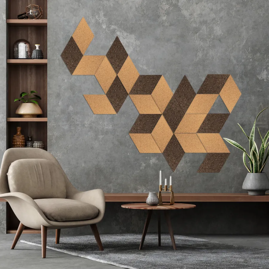 Akustikpaneler & Tilbehør|Loftbeklædning|Korkpanel diamond 6 stk. Natur