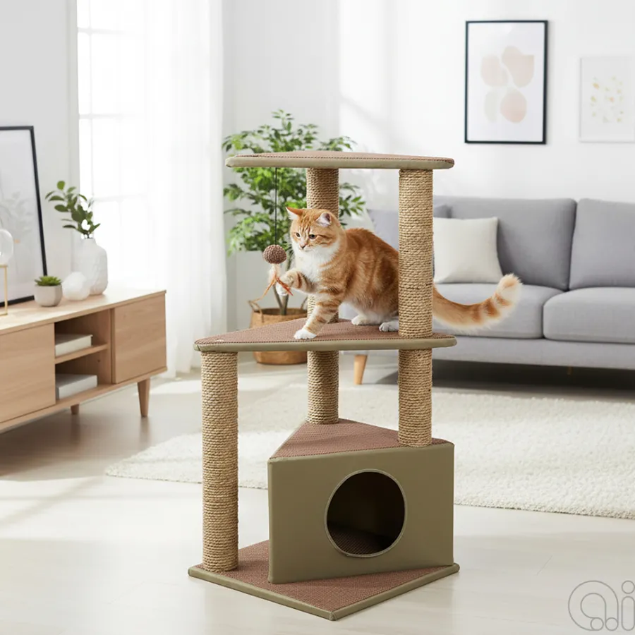 PetZone Hunde- Og Katteartikler|Kradsetræ 40 x 40 x 82 cm -