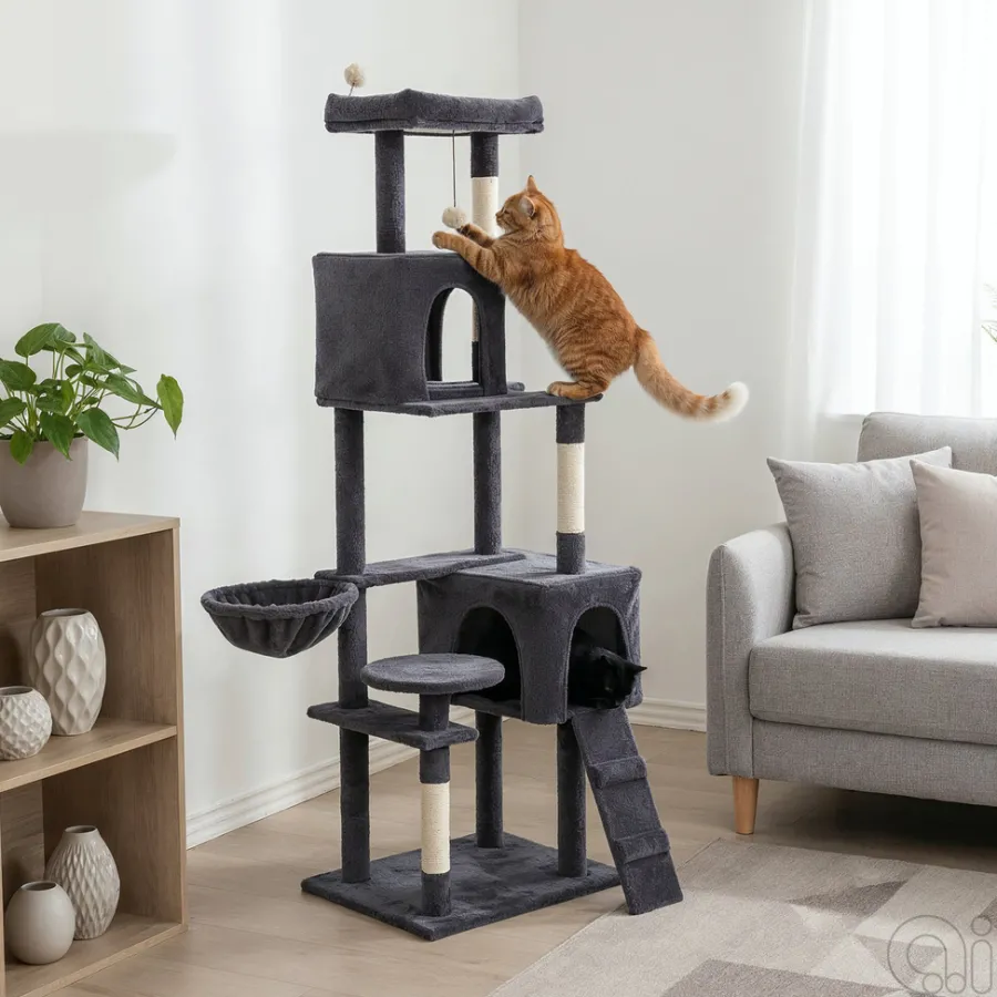 PetZone Hunde- Og Katteartikler|Kradsetræ XXL 180 x 58 x 45 cm -