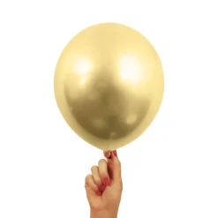 Pynt & Festudstyr|Kromballon 30 cm 4 stk. guld
