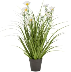 Sæsonafslutning|Kunstige Planter|Kunstgræs med margueritblomster 50 cm