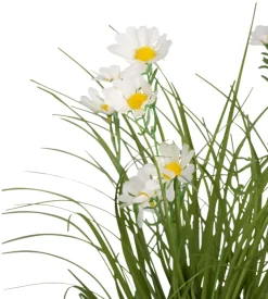 Sæsonafslutning|Kunstige Planter|Kunstgræs med margueritblomster 50 cm