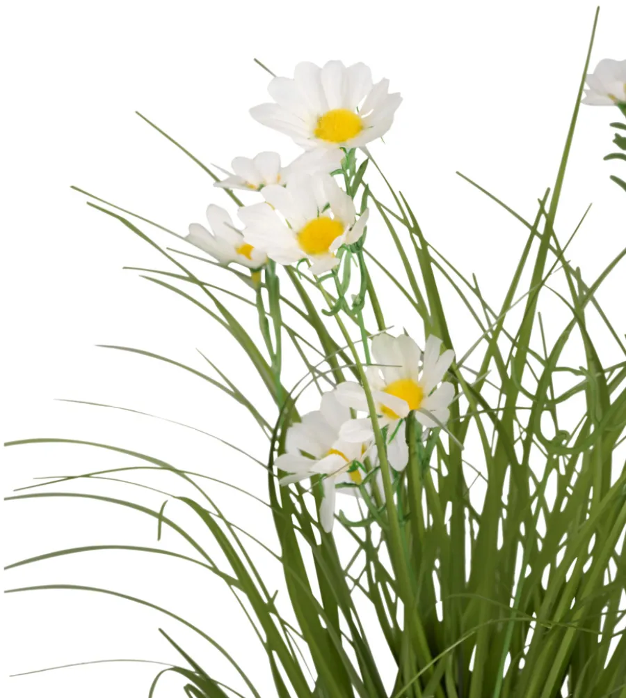 Sæsonafslutning|Kunstige Planter|Kunstgræs med margueritblomster 50 cm