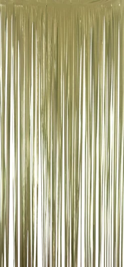 Pynt & Festudstyr|Lametta gardin m/selvklæb 90 x H250 cm guld
