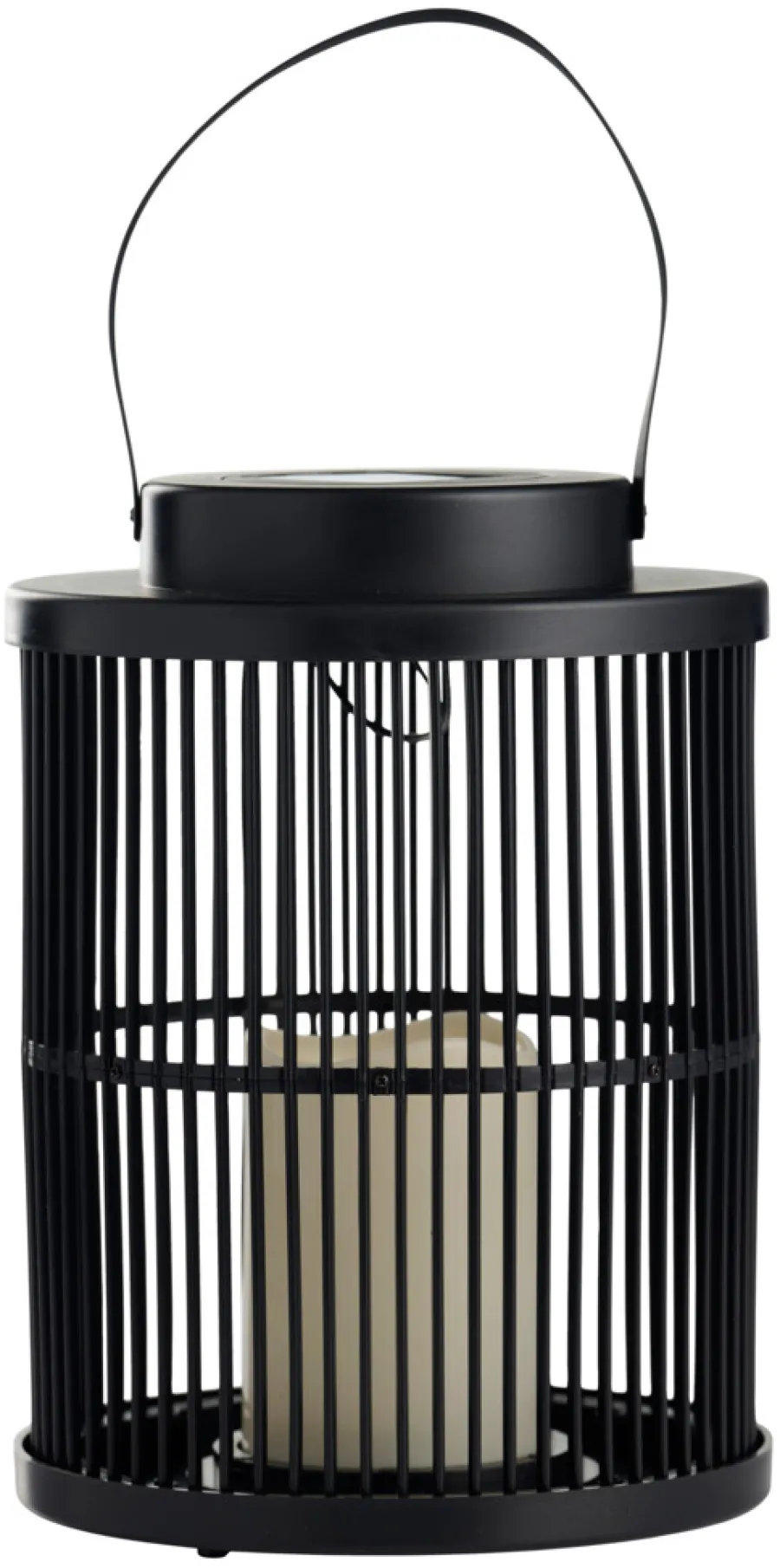 Garden® Sæsonafslutning|Solcellelamper|Lanterne med solceller Ø18 x 25 cm - Sort