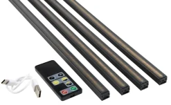 FibroTech Led-Bånd|LED-lysskinne til akustikpanel sort 3 meter 4-pk.
