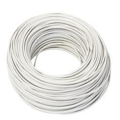 Kabler & Ledninger|Ledning flad 2 x 0,75 mm² 100 meter Hvid