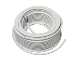 Kabler & Ledninger|Ledning rund 2 x 0,75 mm 25 meter Hvid