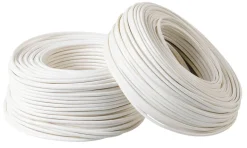 Kabler & Ledninger|Ledning rund 2 x 0,75 mm² 100 meter Hvid
