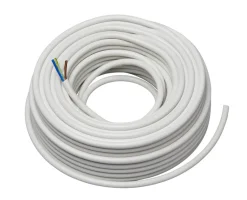 Kabler & Ledninger|Ledning rund 3 x 1,00 mm² 25 meter Hvid