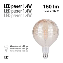 Led-Pærer|LED-pære Dent Amber 1,4 W E27