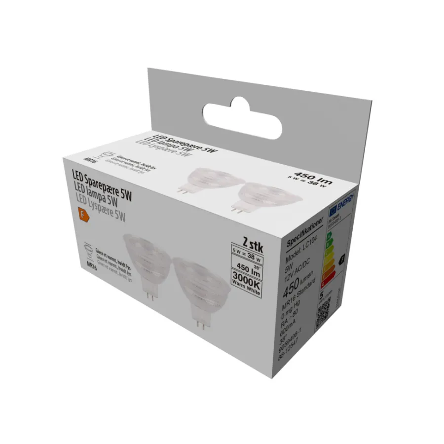 Led-Pærer|LED-spotpære 5 W GU5,3 2-pk.