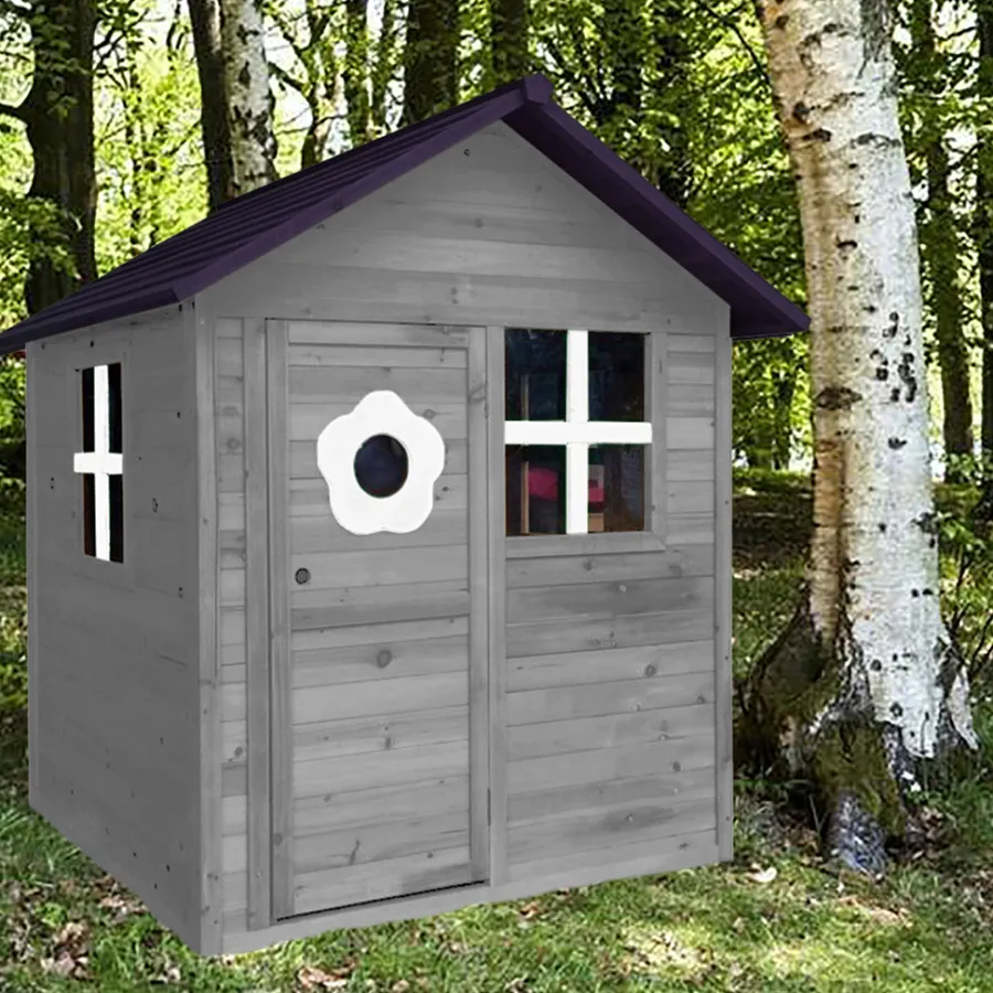 Nordic Play Sandkasser & Legehuse|Legehus 148 x 132 cm - Grå/sort