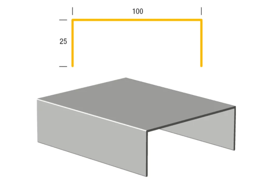 Tagpap & Asfalt|Limtræsprofil aluminium 100 x 1000 mm