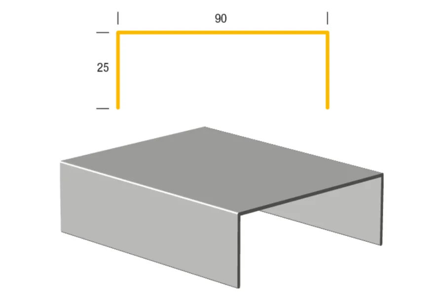 JUAL Tagpap & Asfalt|Limtræsprofil aluminium 90 x 1000 mm