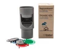 Lindsolutions Regnvand|Vandsikring|regnvandsventil til nedløbsrør 75 mm