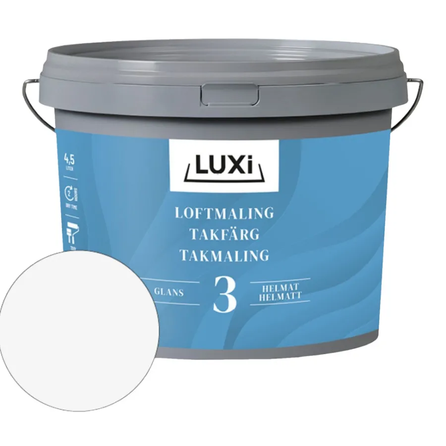 LUXI® Loftmaling|Loftmaling glans 3 4,5 liter - Hvid