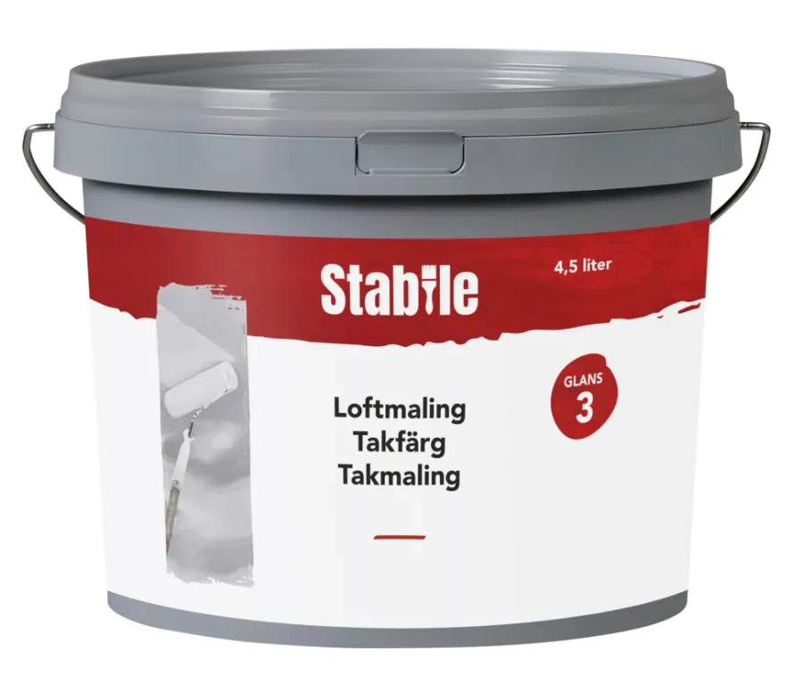 Stabile® Loftmaling|Loftmaling glans 3 4,5 liter - Hvid